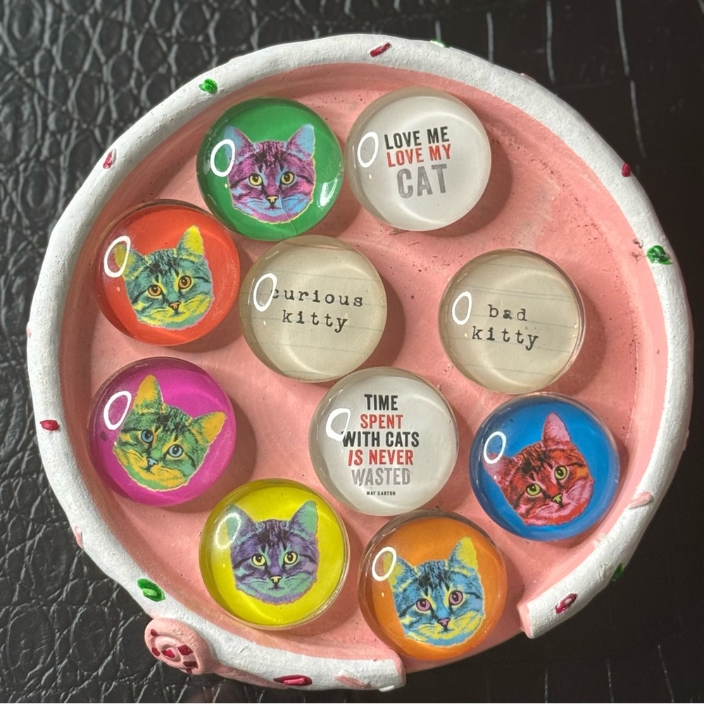 Colorful Cat-Themed Decorative Magnets